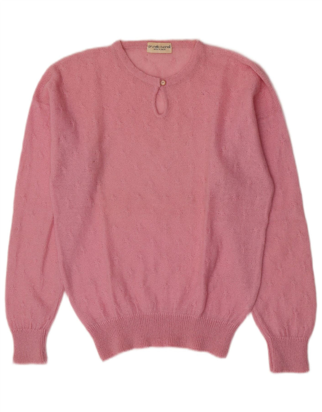 Brunello Cucinelli Womens Crew Neck Jumper Sweater IT 46 Large Pink