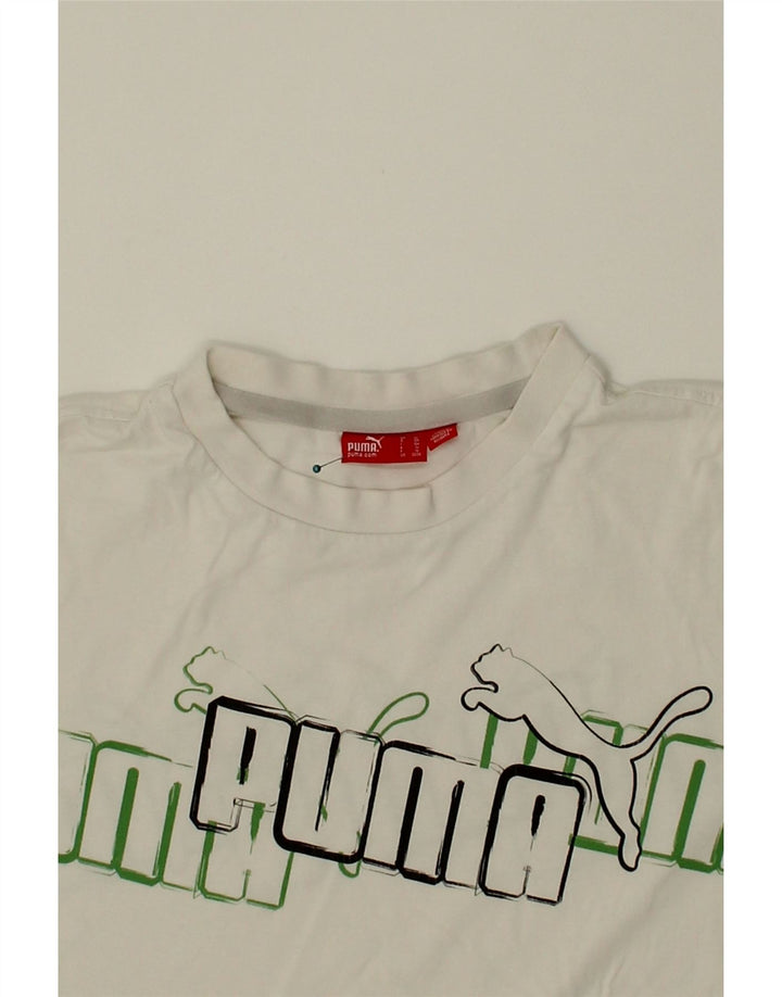 PUMA Boys Graphic T-Shirt Top 13-14 Years White Vintage Puma and Second-Hand Puma from Messina Hembry 