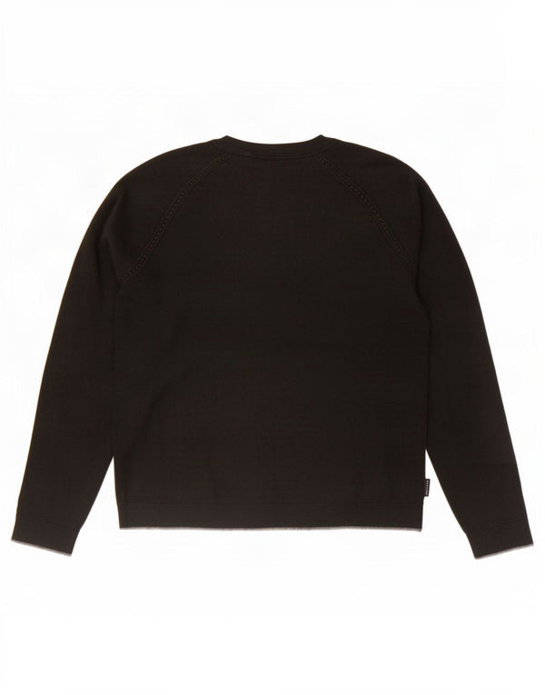 Ted Baker Pull à col rond pour femme UK 44 en coton noir moyen