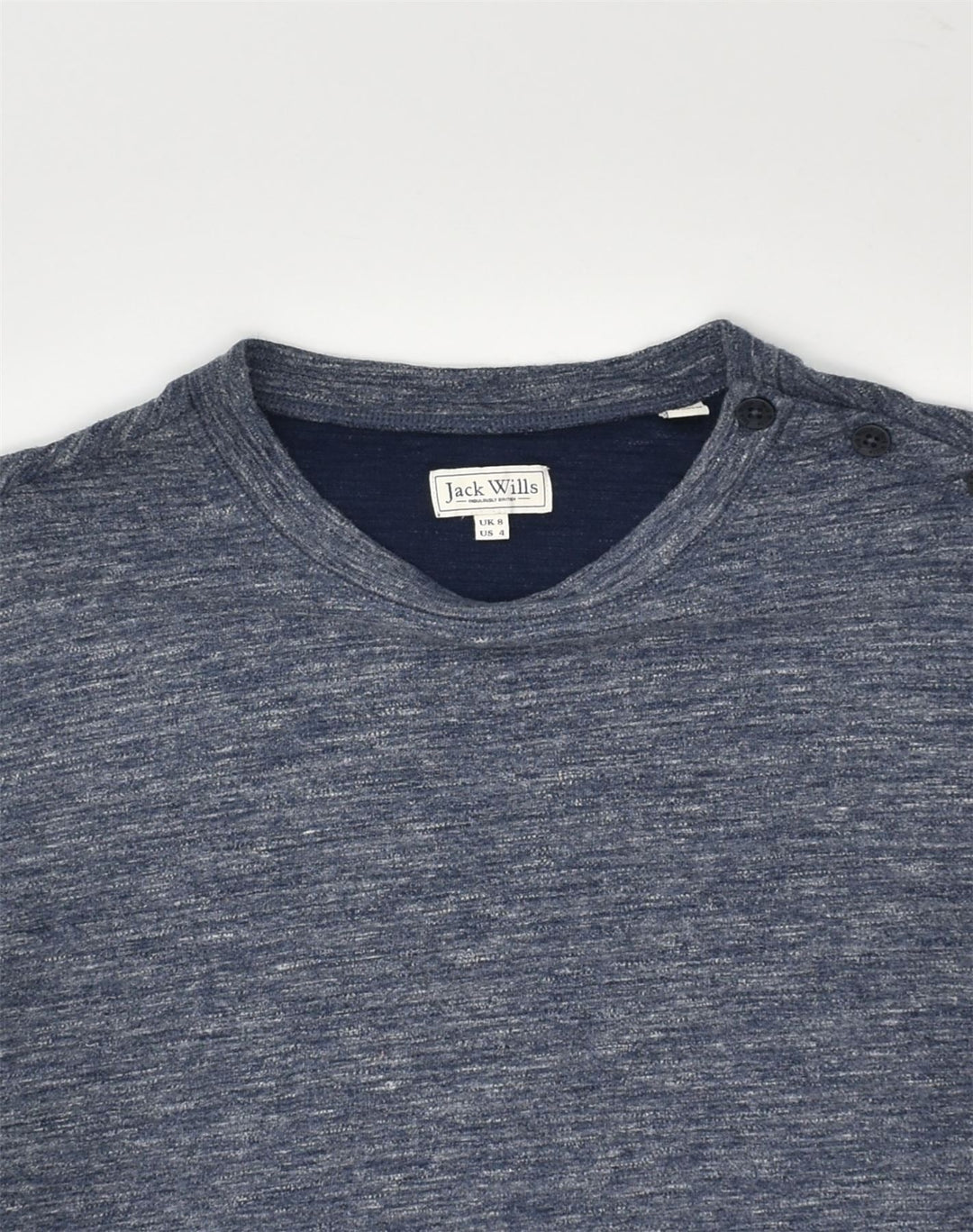 JACK WILLS Womens T-Shirt Dress UK 8 Small Navy Blue Flecked Cotton | Vintage Jack Wills | Thrift | Second-Hand Jack Wills | Used Clothing | Messina Hembry 