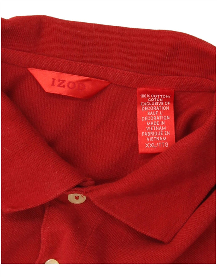 Izod Mens Polo Shirt 2XL Red Cotton