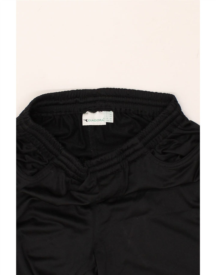 DIADORA Mens Tracksuit Trousers Medium Black Polyester | Vintage Diadora | Thrift | Second-Hand Diadora | Used Clothing | Messina Hembry 