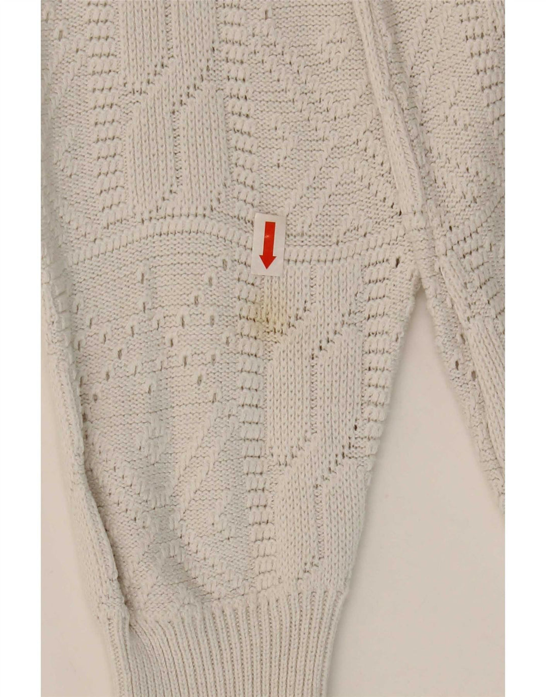 Maglione vintage da donna con collo a bottoni IT 42 Acrilico bianco medio