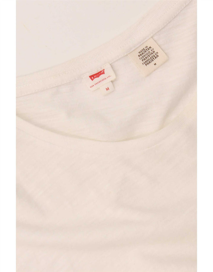 Levi's Camiseta para mujer Top UK 44 Medium White Moteado