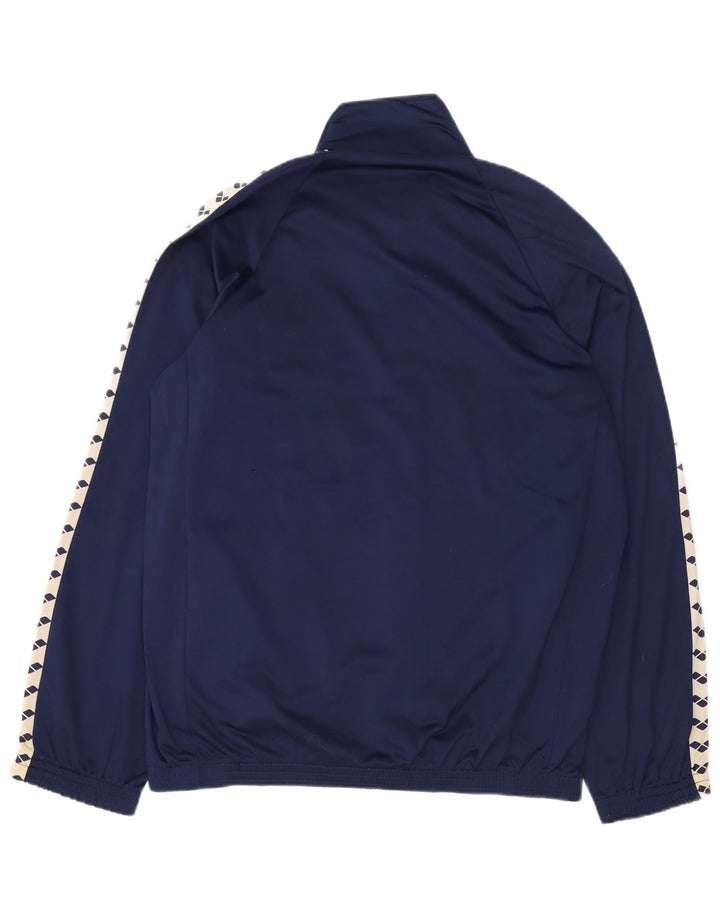 Arena Mens Graphic Tracksuit Top Jacket 2XL Navy Blue Colourblock