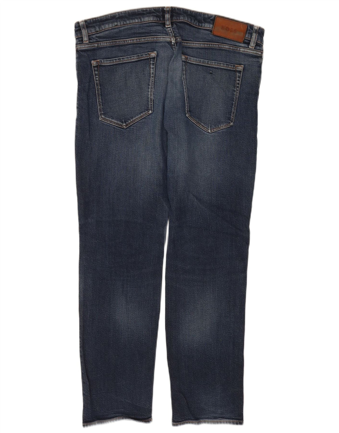 Hugo Boss Mens Straight Jeans W36 L30 Blue Cotton