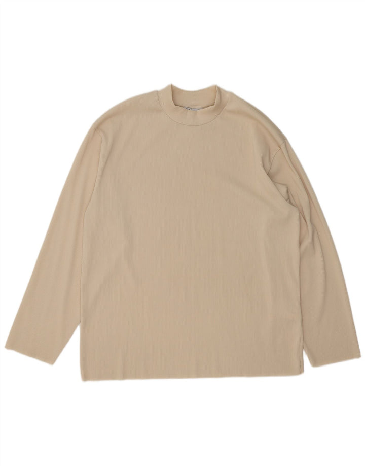 Zara Herren Top Langarm XL Beige Polyester