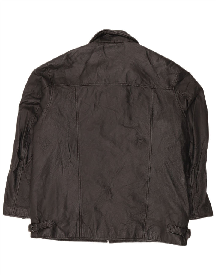 ANGELO LITRICO Giacca in pelle da uomo UK 42 XL Pelle nera