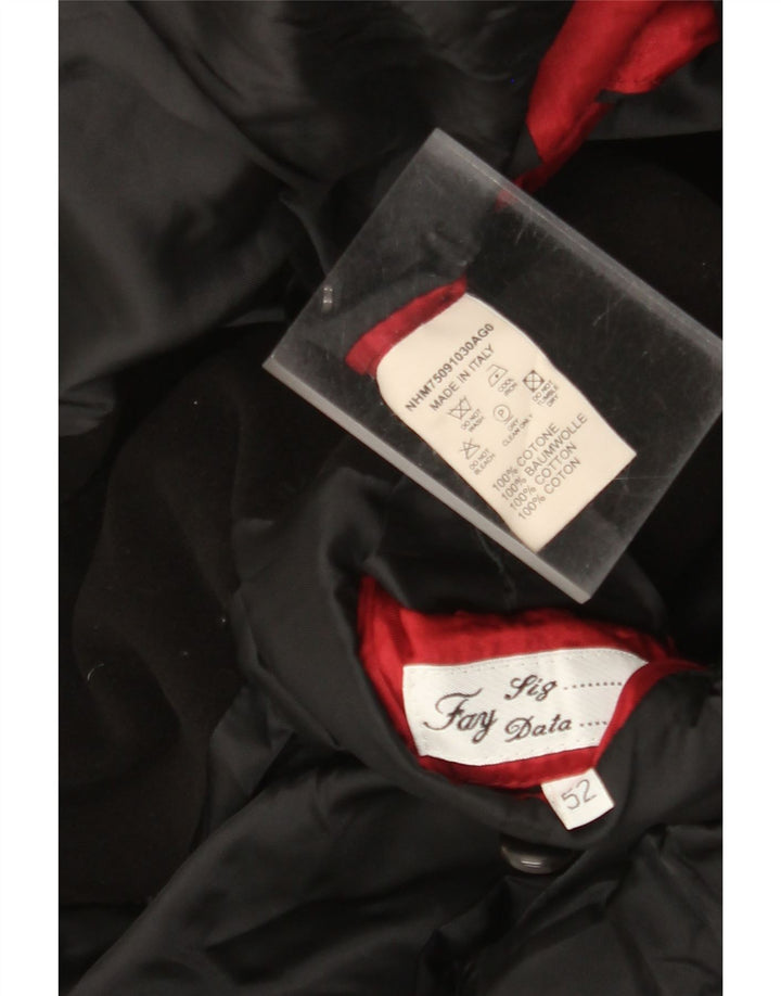 Fay Herren-Blazer mit 3 Knöpfen, IT 52 XL, schwarze Baumwolle