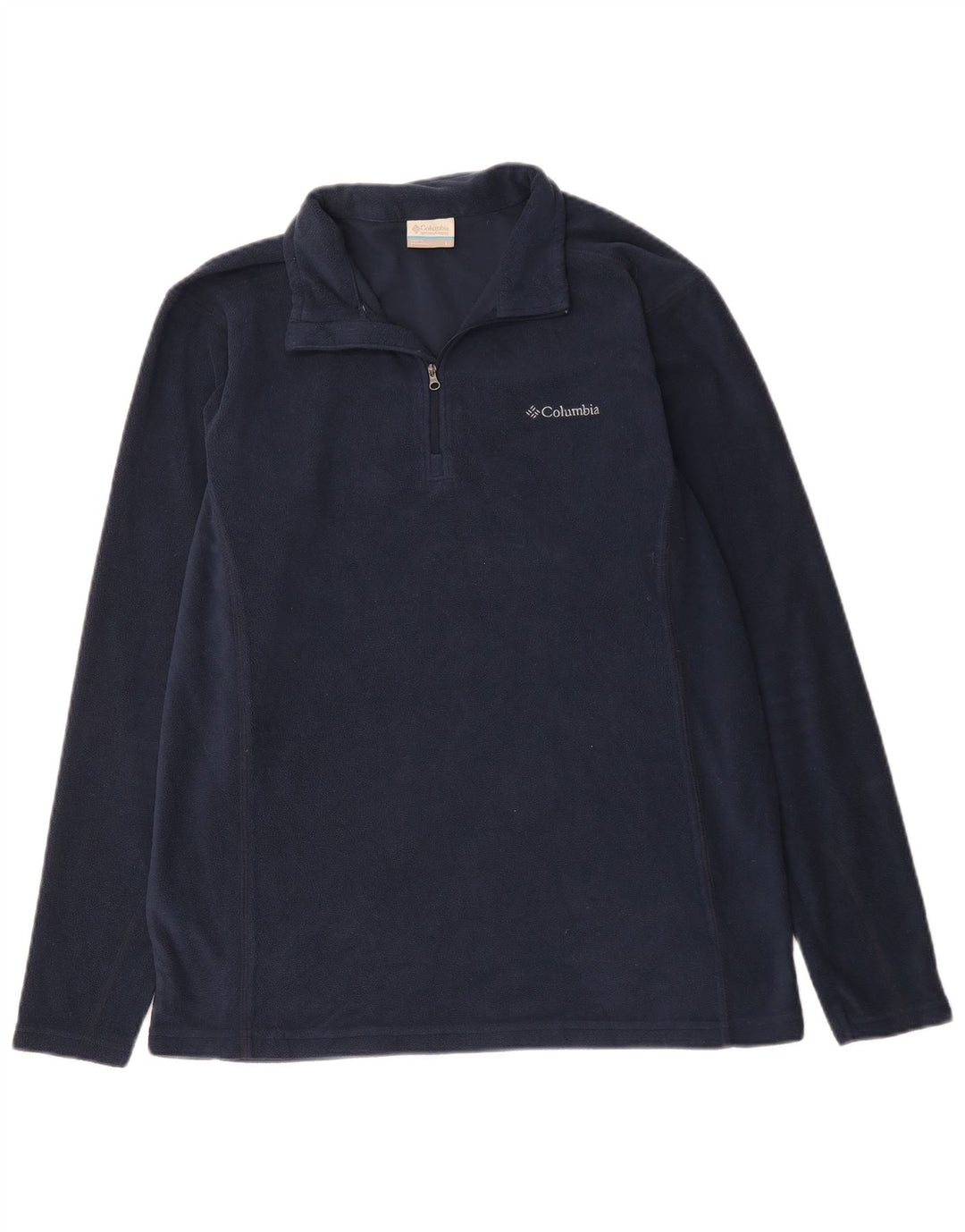 Columbia Mens Zip Neck Fleece Jumper Large Navy Blue Polyester