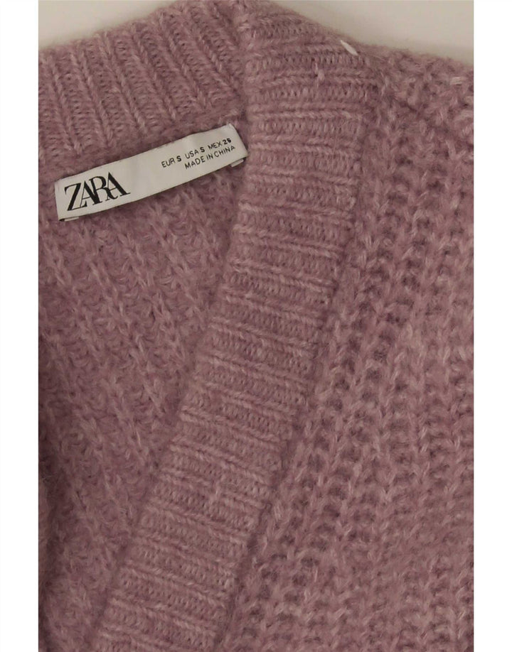 Zara Womens Oversized Cardigan Sweater UK 10 Small Pink