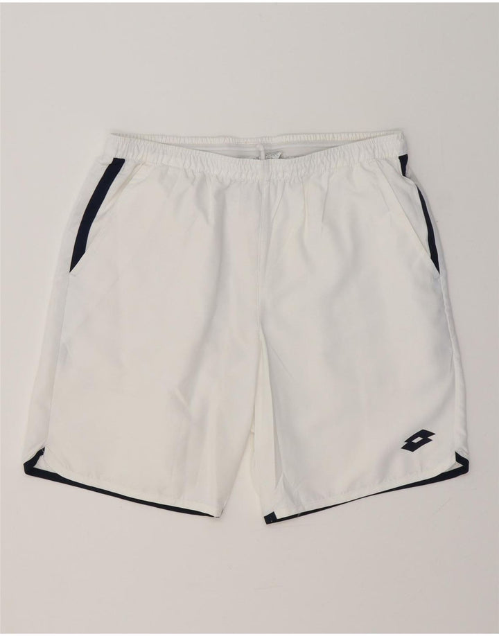 Pantaloni scurți sport LOTTO pentru bărbați, poliester alb, mic
