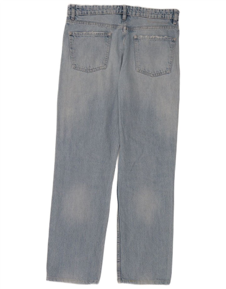 Zara Damen Straight Jeans EU 40 Medium W30 L30 Blau