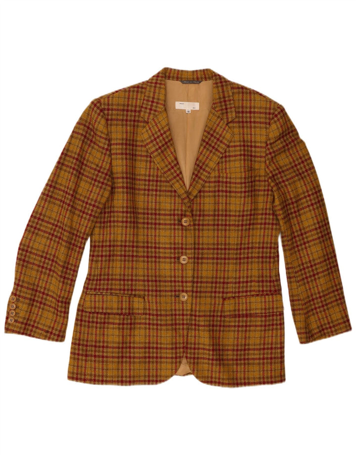 Alberto Biani Jachetă Blazer pentru Damă cu 3 Nasturi IT 46 Lână Mare Maro Check