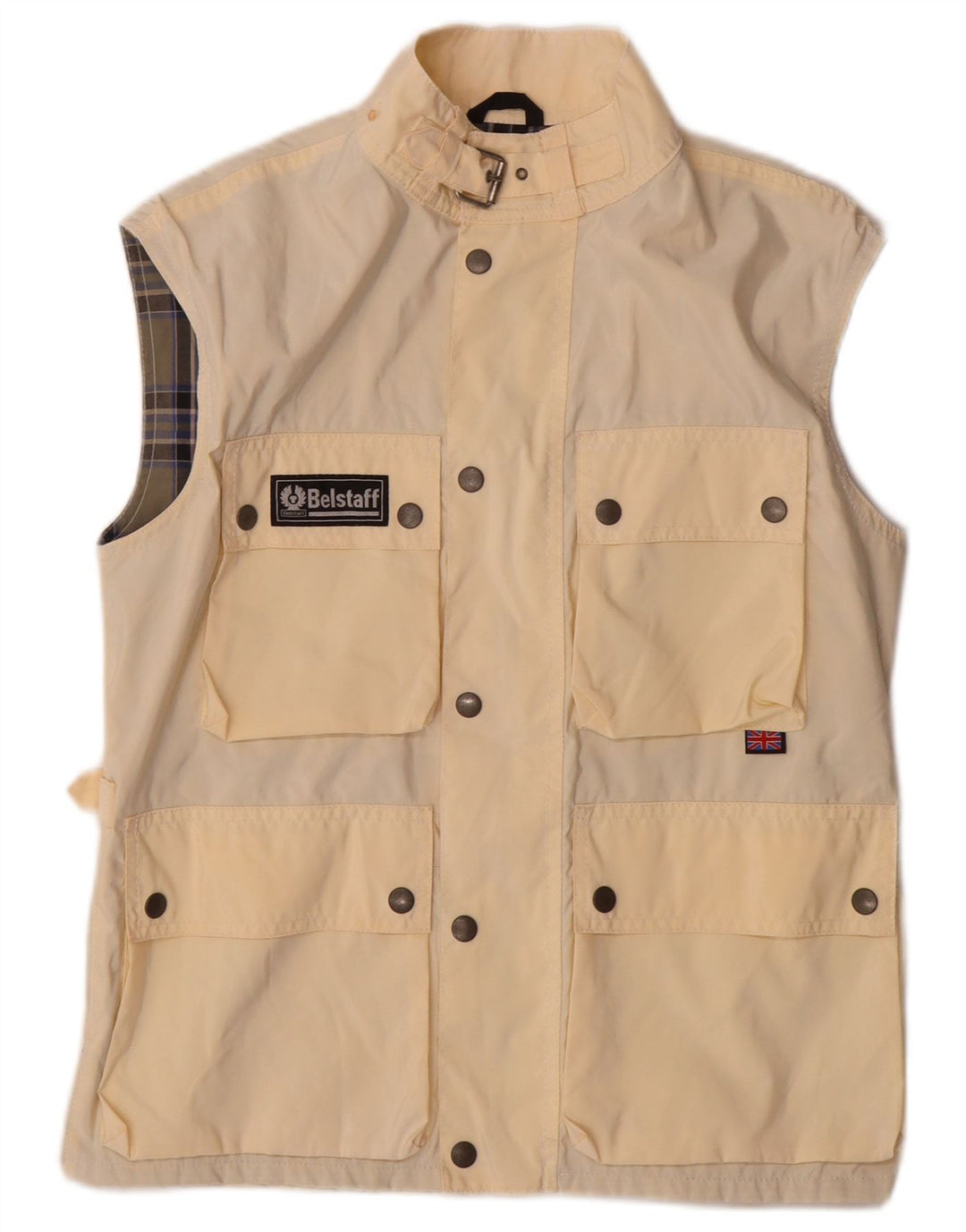 BELSTAFF Mens Utility Gilet IT 46 Small Off White Nylon