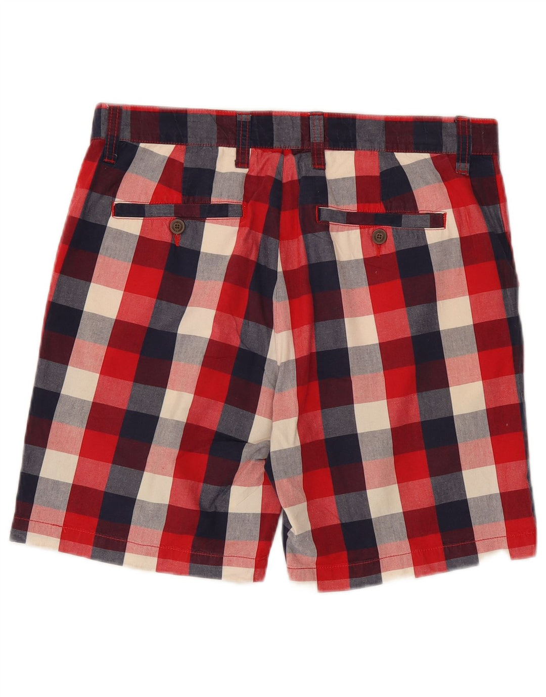 Zara Mens Chino Shorts EU 42 Large W32 Red Gingham