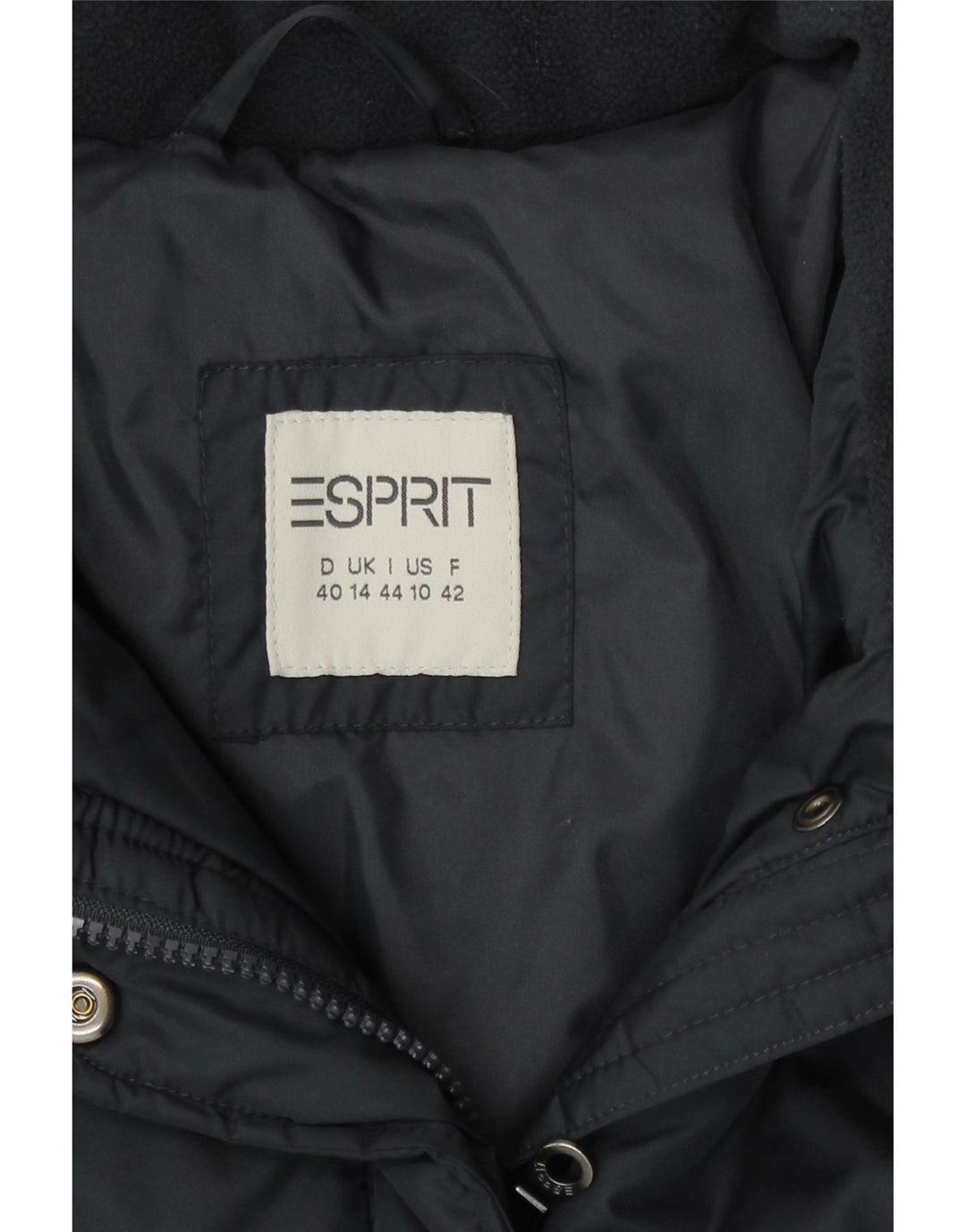 Esprit Womens Polstret Frakke UK 14 Large Navy Blue Polyester