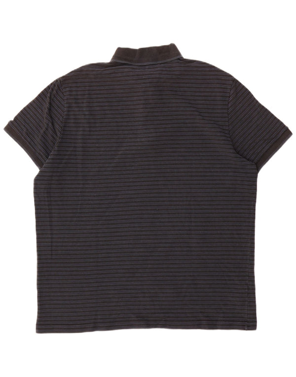 Lacoste Mens Regular Fit Polo Shirt Size 7 2XL Black Pinstripe Cotton