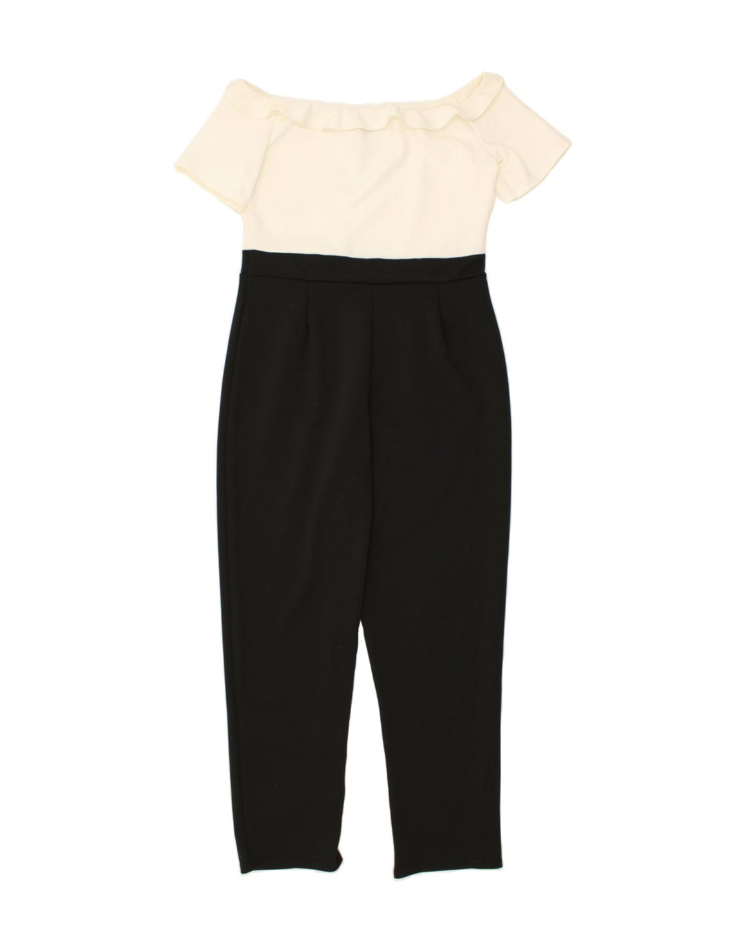 QUIZ Womens Off Shoulder Jumpsuit UK 16 Large Black Colourblock Polyester Vintage Quiz and Second-Hand Quiz from Messina Hembry 