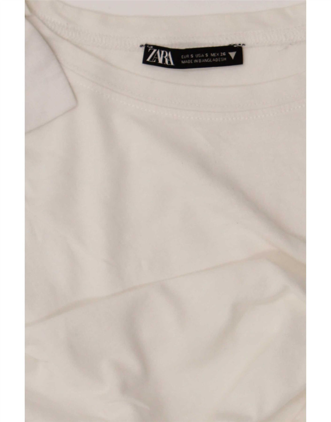 Zara Womens Crop T-Shirt Top UK 10 Small White