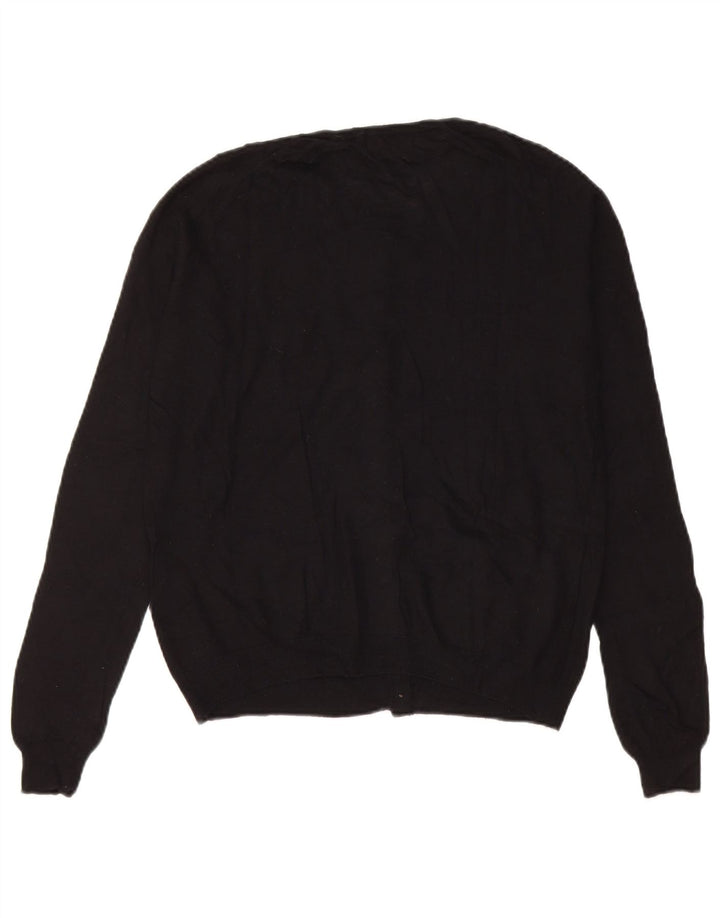 Zara Womens Cardigan Sweater UK 14 Medium Black Nylon
