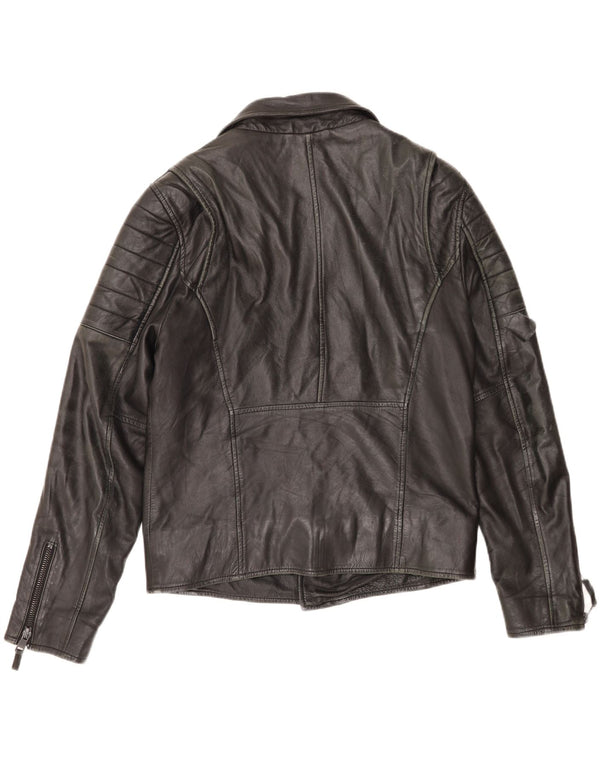 Infinity Veste de motard en cuir pour homme UK 40 Large Noir