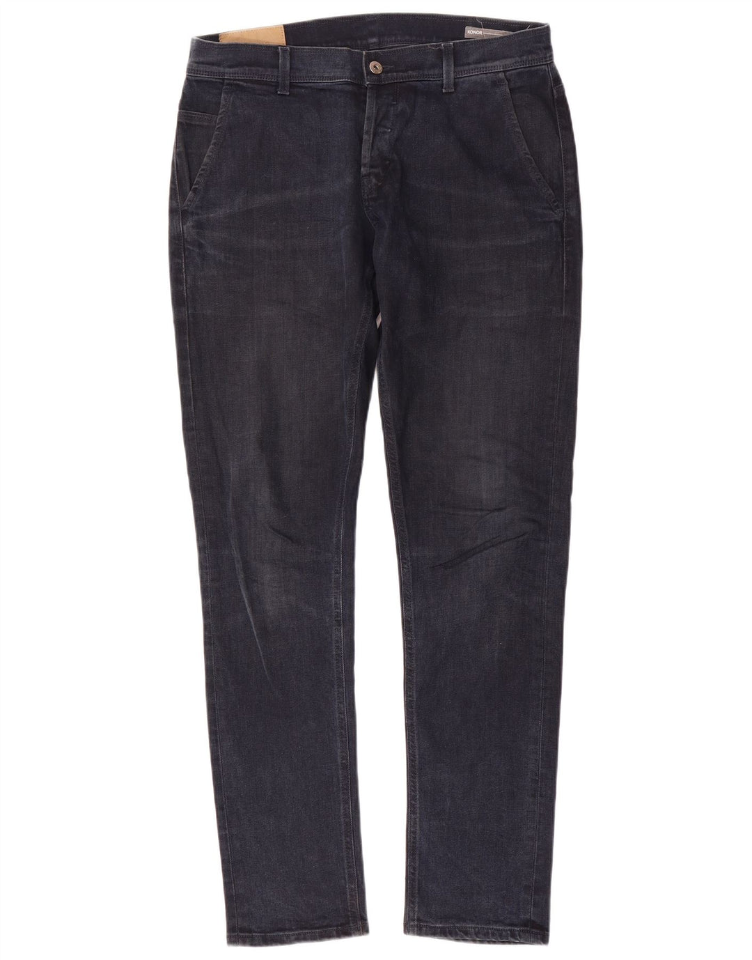 Dondup Mens Straight Jeans W33 L34 Navy Blue Cotton