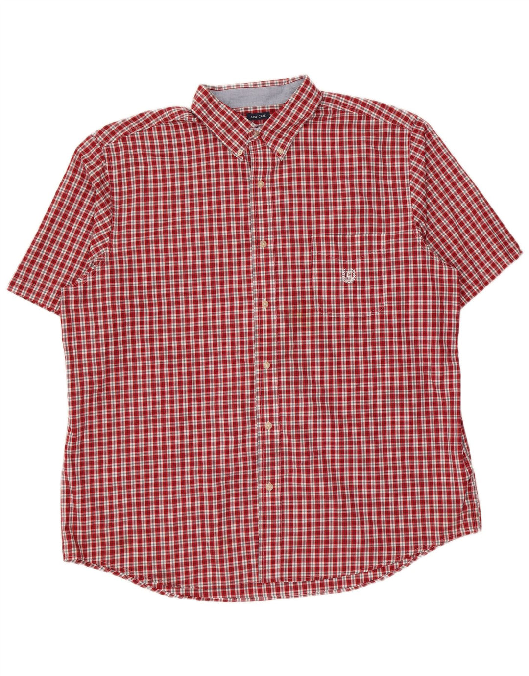 Chaps Chemise à manches courtes pour homme facile d'entretien 2XL Rouge à carreaux en coton