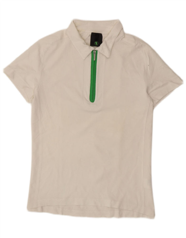 Polo vintage para hombre de algodón blanco medio