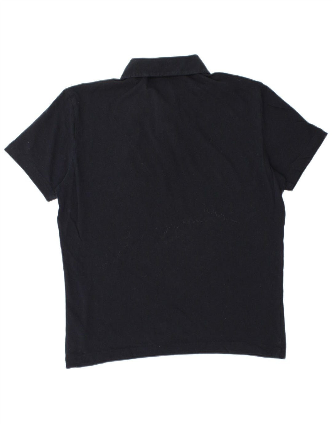Massimo Dutti Mens Polo Shirt Medium Navy Blue Cotton