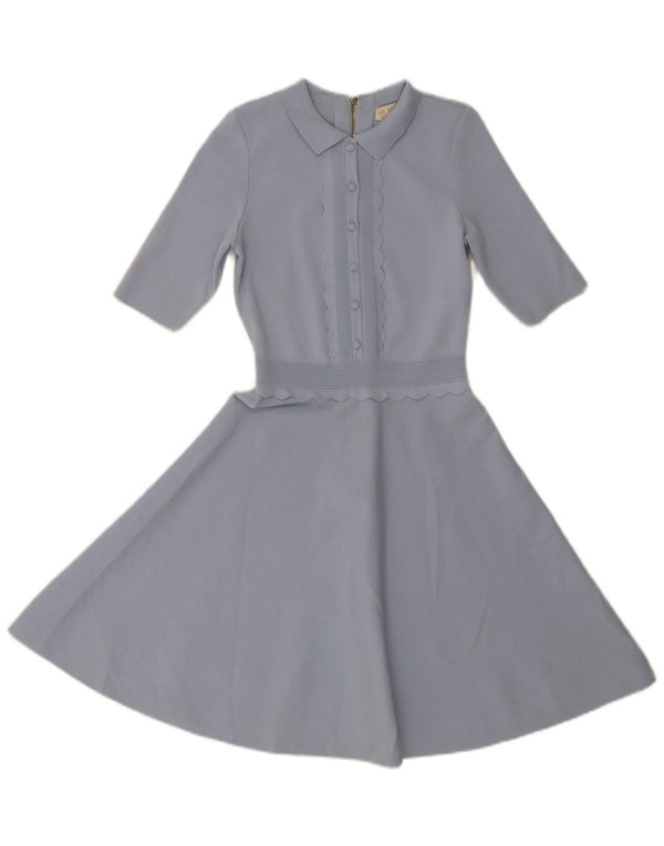Ted Baker Vestido con vuelo de manga 1/2 para mujer Talla 1 XS Viscosa azul