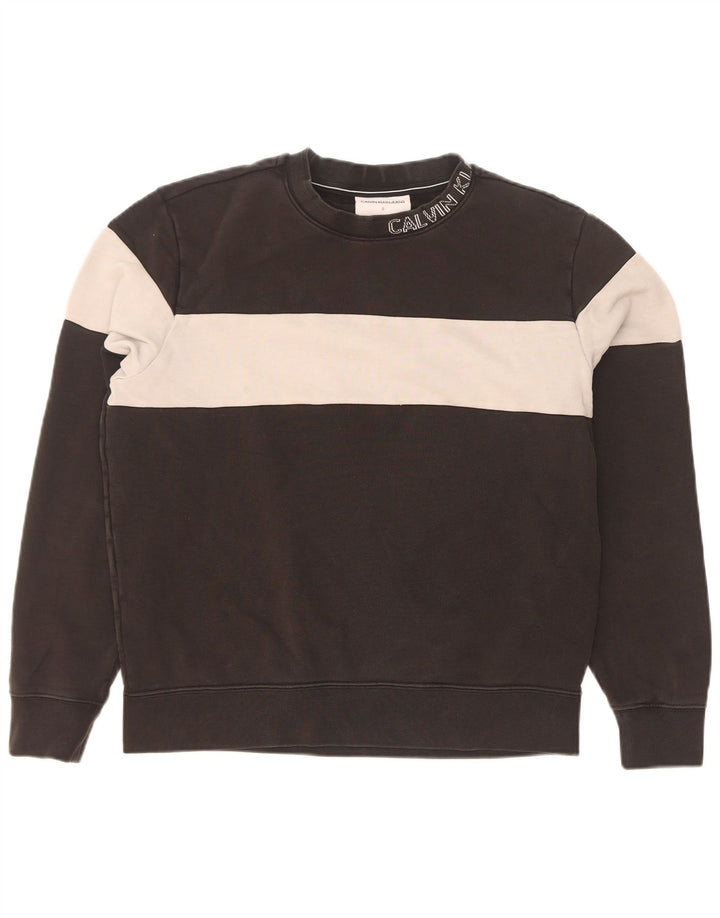 Calvin Klein Sweat-shirt graphique pour homme en coton noir Taille S