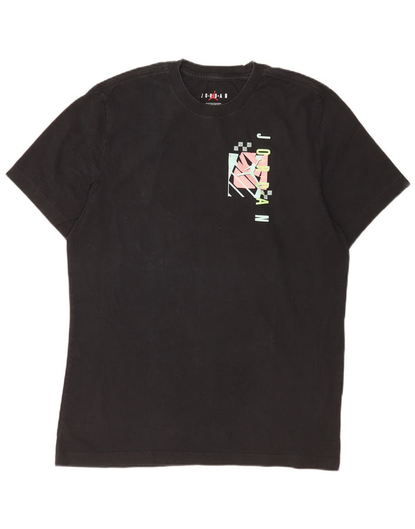 Jordan Mens Standard Fit Graphic T-Shirt Top Large Black Cotton