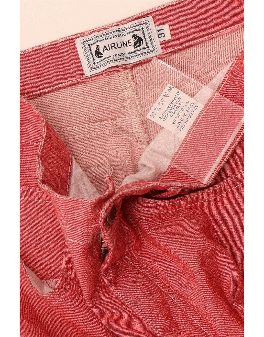 Vintage Womens Straight Jeans W31 L30 Red Cotton