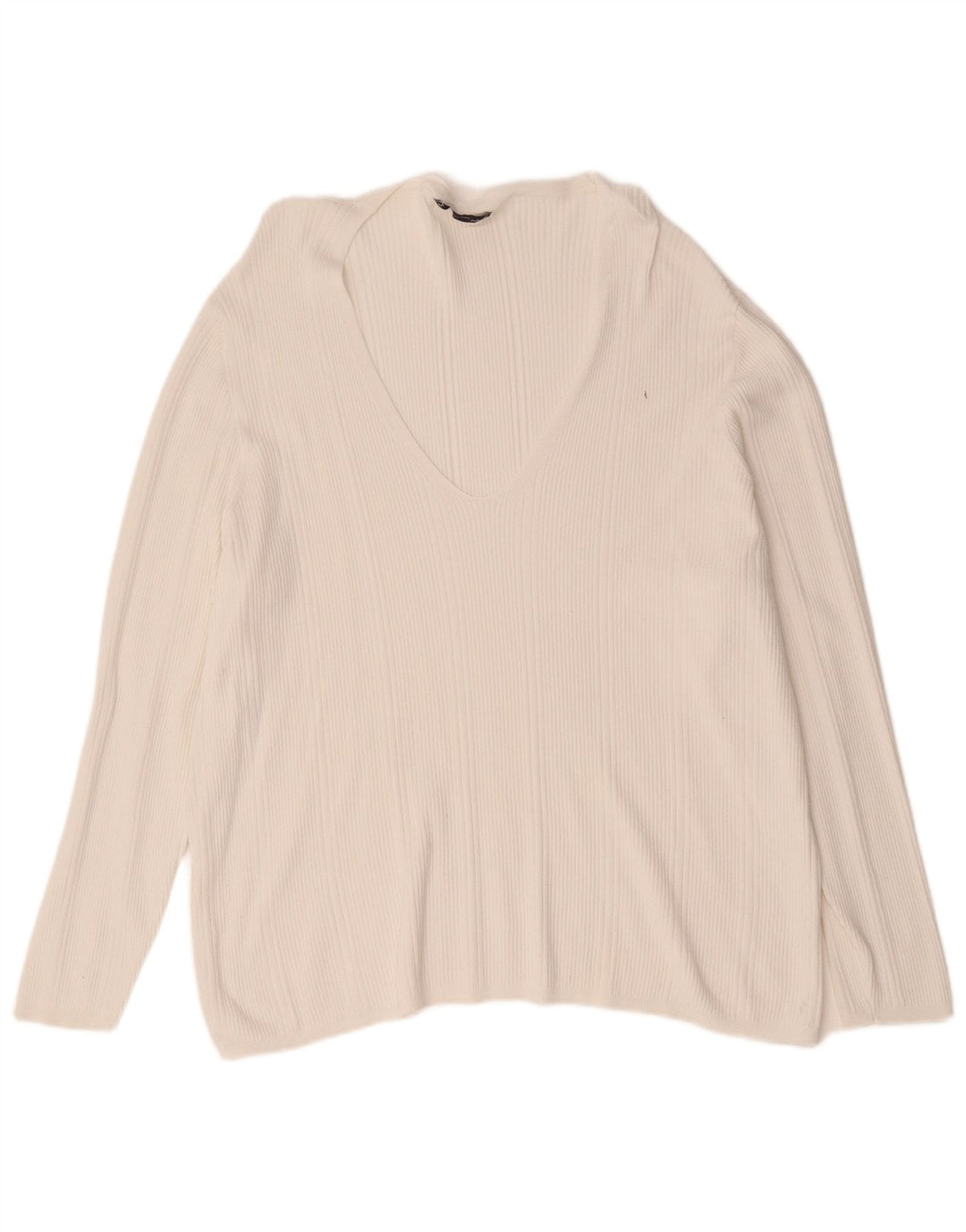 Marks & Spencer Womens V-Neck Jumper Sweater UK 24 4XL White