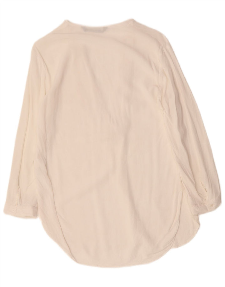 ZARA Womens 3/4 Sleeve Blouse Top UK 14 Medium White Viscose