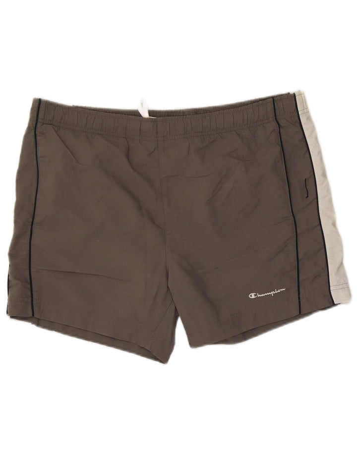 Champion Mens Swimming Shorts Large Grey Colourblock Polyester