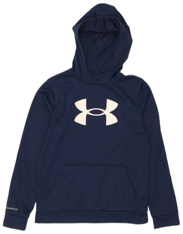 Under Armour Pull à capuche coupe ample pour garçon 11-12 ans Bleu marine Taille L
