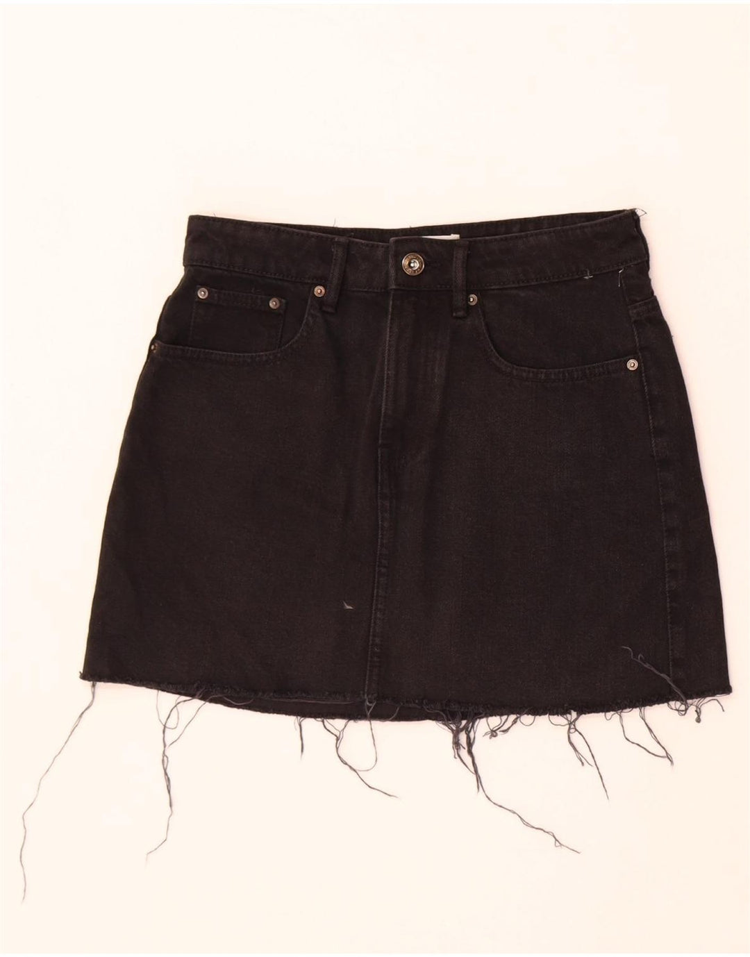 Zara Damen Jeansrock Small W26 Schwarz