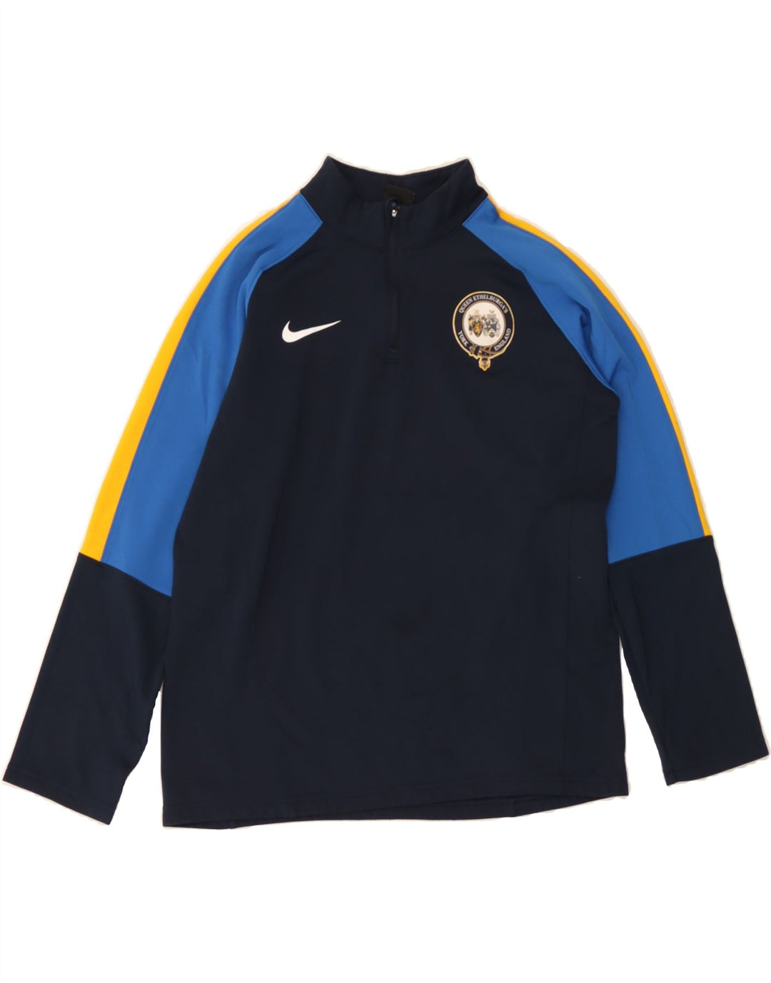 NIKE Boys Zip Neck Pullover Tracksuit Top 13-14 Years XL Navy Blue Vintage Nike and Second-Hand Nike from Messina Hembry 