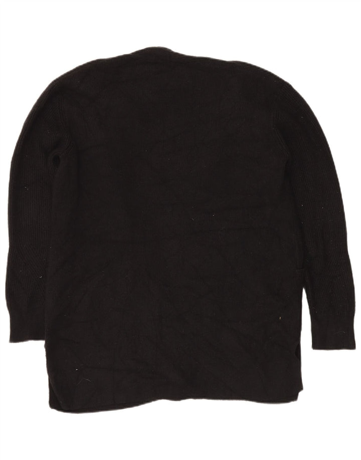 Marks & Spencer Womens Open Cardigan Sweater UK 14 Large Black Viscose