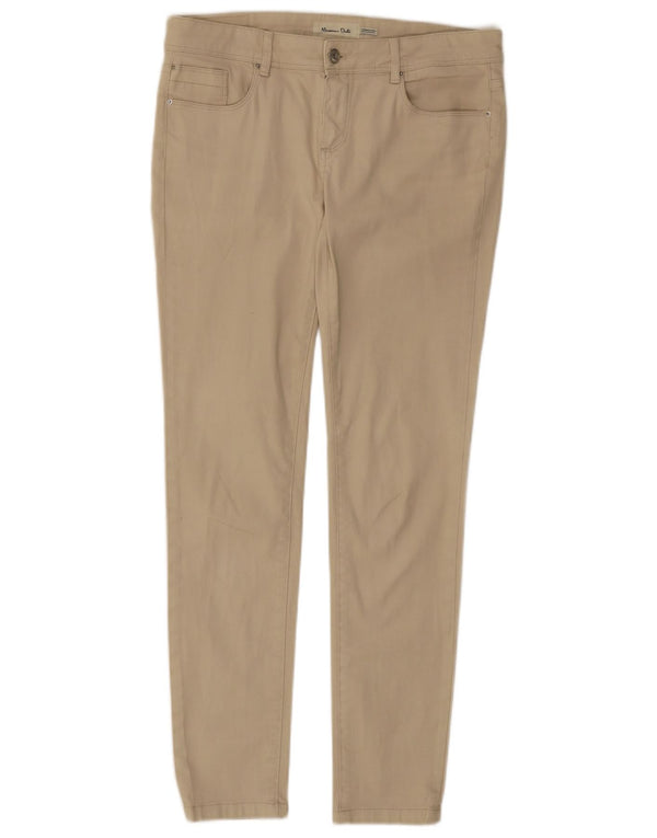 Massimo Dutti Womens Skinny Casual Trousers W32 L28 Beige