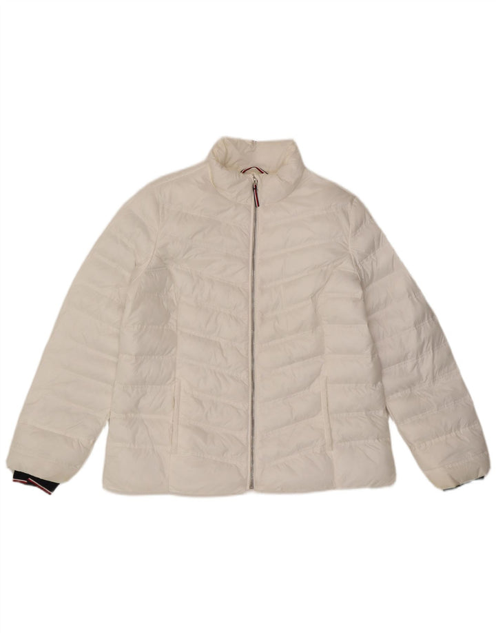 TOMMY HILFIGER Polstret jakke til kvinder UK 16 Stor hvid polyamid
