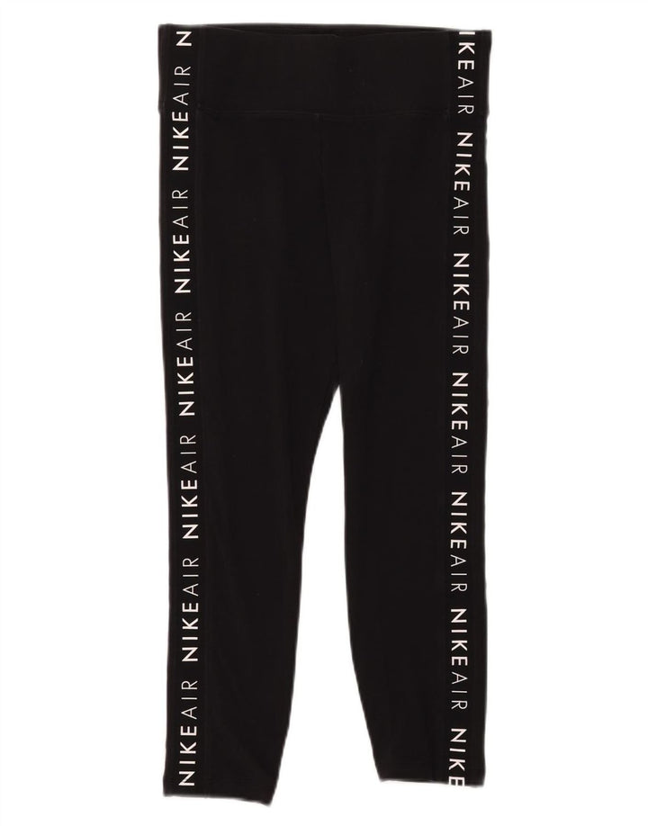 Nike Womens Graphic Crop Leggings UK 14 Medium Black Cotton