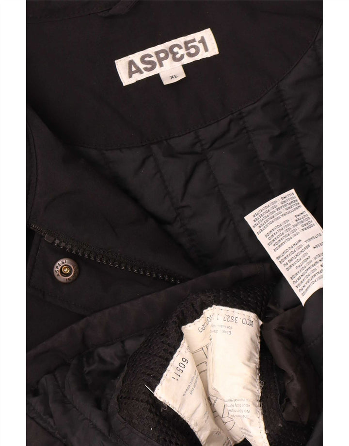 Aspesi Womens Windbreaker Jacket UK 18 XL Black Polyamide