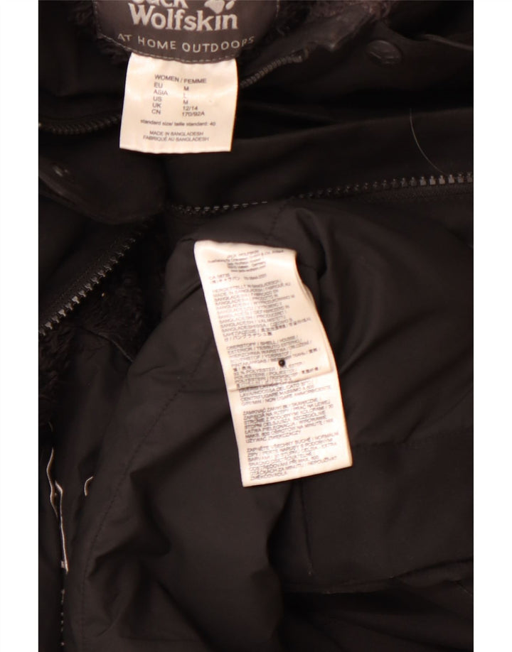 JACK WOLFSKIN Womens Hooded Windbreaker Jacket UK 12/14 Medium Black