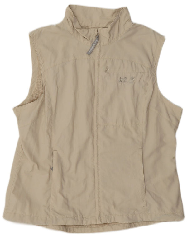 Jack Wolfskin Womens Utility Gilet UK 22/24 3XL Beige Polyamid
