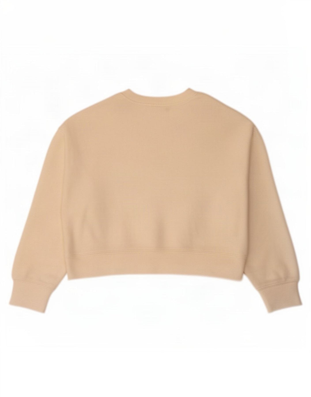 Zara Womens Crop Oversized Sweatshirt Jumper UK 14 Medium Beige Viscose
