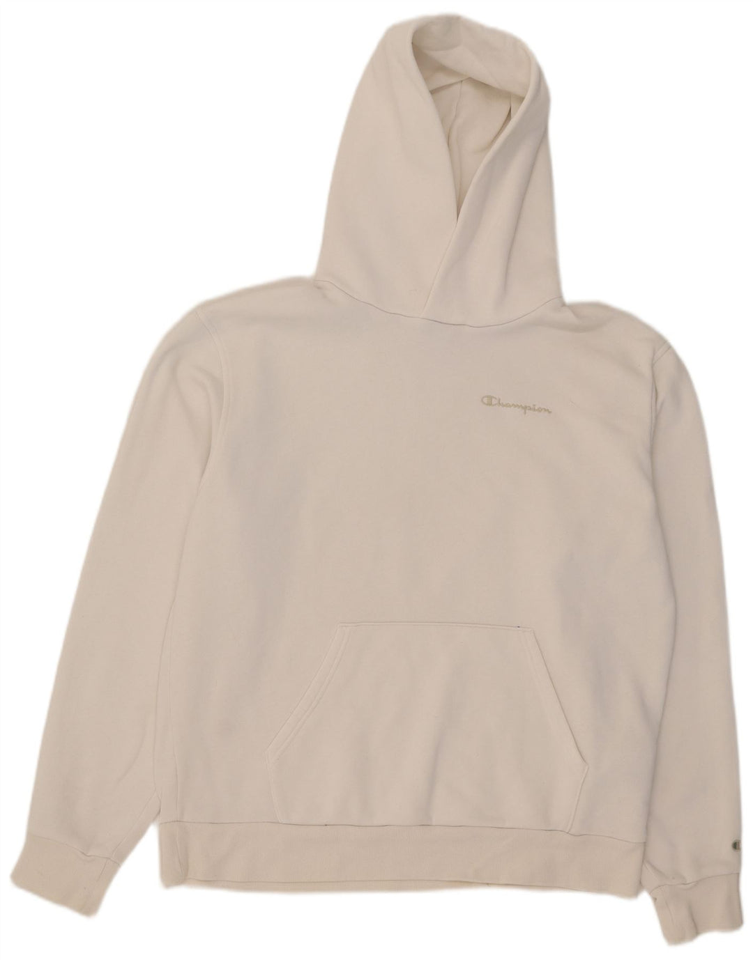 Champion Mens Hoodie Jumper Medium White Cotton