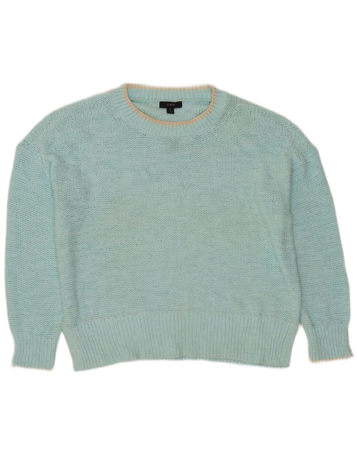 J. CREW Womens Oversized Boat Neck Jumper Sweater UK 14 Medium Turquoise